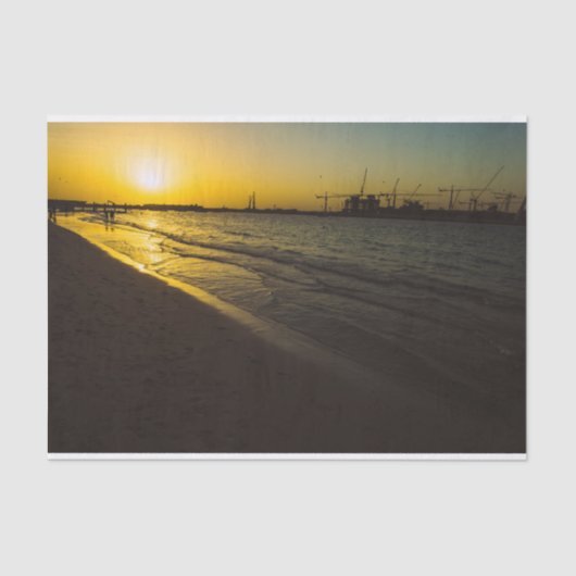 Dubai strand zonsondergang tissuepapier (Voorkant)