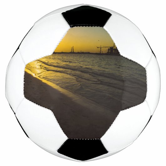 Dubai strand zonsondergang voetbal (Voorkant)