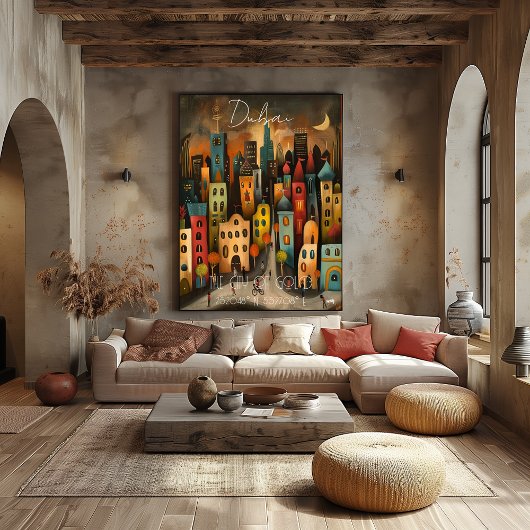 Dubai: The City of Gold - Whimsical Art Perfect Poster