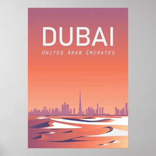 Dubai Travel Poster Verenigde Arabische Emiraten (Voorkant)