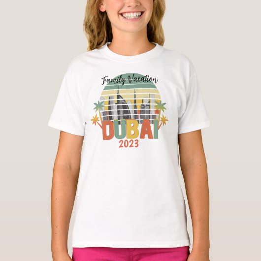 Dubai Travel Tourist Vacation Group Matching T-Shi T-shirt (Voorkant)
