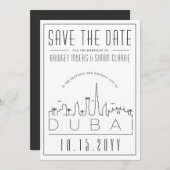 Dubai Trouwdecor Stijl Silhouet Save the Date Kaart (Voorkant / Achterkant)