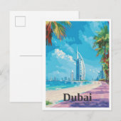 Dubai UAE Art Vintage Travel Briefkaart (Voorkant / Achterkant)