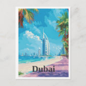 Dubai UAE Art Vintage Travel Briefkaart (Voorkant)