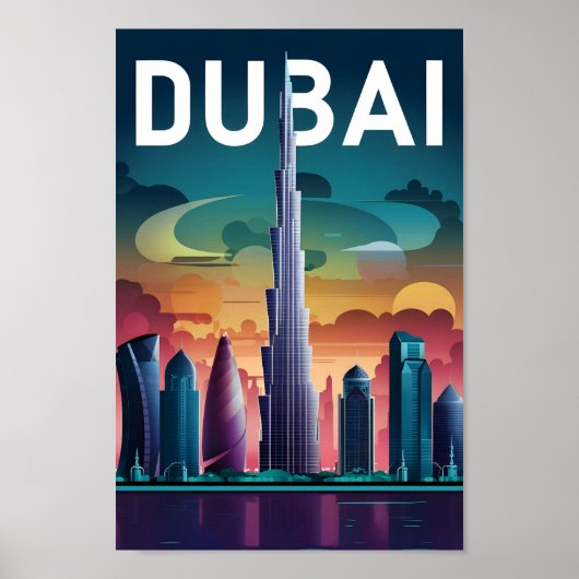 Dubai UAE Beroemde Reisplaats Poster (Voorkant)