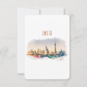 Dubai UAE-bestemming INFO-gegevens invullen Kaart (Achterkant)
