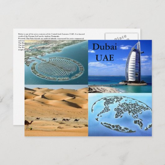 Dubai UAE briefkaart (Voorkant / Achterkant)