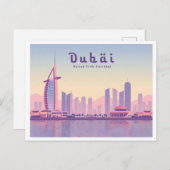 Dubai UAE Burj Khalifa pastel reisontwerp Briefkaart (Voorkant / Achterkant)
