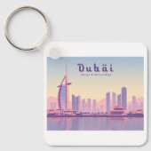 Dubai UAE Burj Khalifa pastel reisontwerp Sleutelhanger (Voorkant)