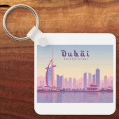 Dubai UAE Burj Khalifa pastel reisontwerp Sleutelhanger (Voorkant)