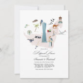 Dubai UAE Destination Wedding repetitie diner Kaart (Voorkant)