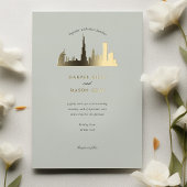 Dubai UAE Huwelijksuitnodiging Folie Uitnodiging