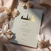 Dubai UAE Huwelijksuitnodiging Folie Uitnodiging