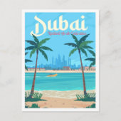 Dubai UAE  Kunst Reizen Illustratie Briefkaart (Voorkant)