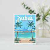 Dubai UAE  Kunst Reizen Illustratie Briefkaart (Staand voorkant)