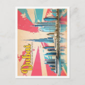 Dubai UAE Pop Art Travel Illustration Briefkaart (Voorkant)