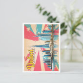 Dubai UAE Pop Art Travel Illustration Briefkaart (Staand voorkant)