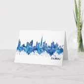Dubai UAE Skyline Blue Feestdagen Kaart (Voorkant)
