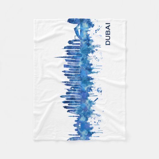 Dubai UAE Skyline Blue Fleece Deken (Voorkant)