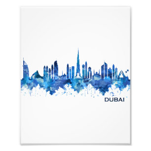 Dubai UAE Skyline Blue Foto Afdruk
