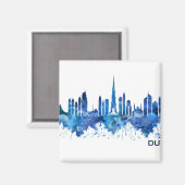 Dubai UAE Skyline Blue Magneet (Voorkant / Achterkant)