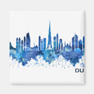 Dubai UAE Skyline Blue Magneet