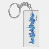 Dubai UAE Skyline Blue Sleutelhanger (Voorkant Links)