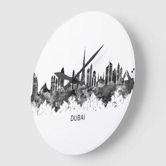 Dubai UAE Skyline BW Grote Klok (Hoek)
