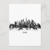 Dubai UAE Skyline BW Uitnodiging Briefkaart (Voorkant)