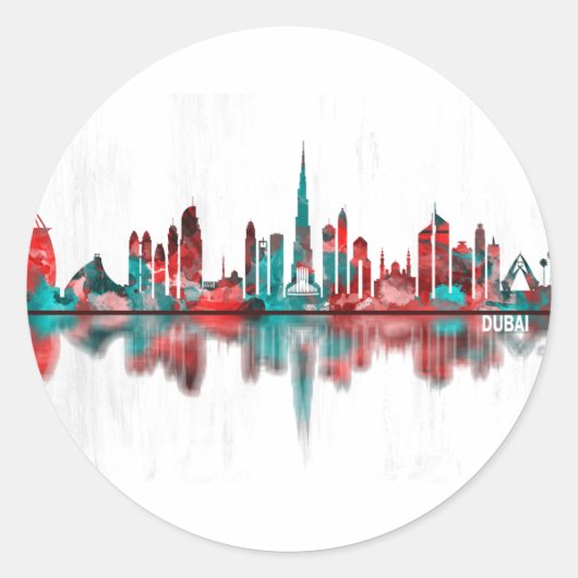 Dubai UAE Skyline Ronde Sticker (Voorkant)