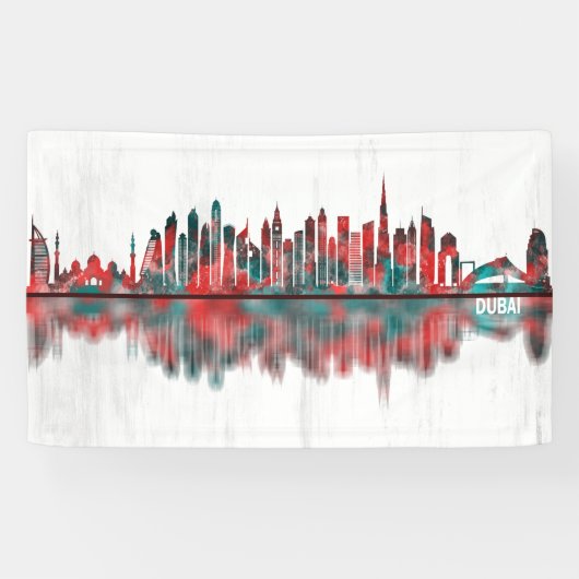 Dubai UAE Skyline Spandoek (Horizontaal)