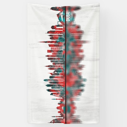 Dubai UAE Skyline Spandoek (Verticaal)