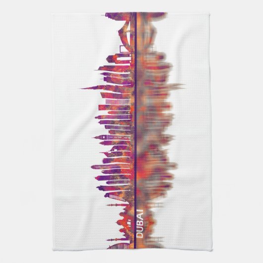 Dubai UAE Skyline Theedoek (Verticaal)