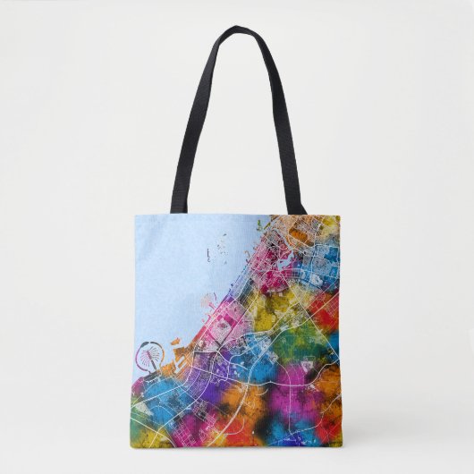 Dubai UAE Stadsplattegrond Tote Bag (Voorkant)