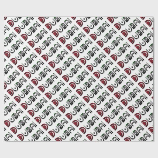 Dubai UAE Typografie Elegant alleen tekst Cadeaupapier (Vlak)
