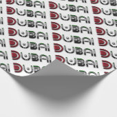Dubai UAE Typografie Elegant alleen tekst Cadeaupapier (Hoek)