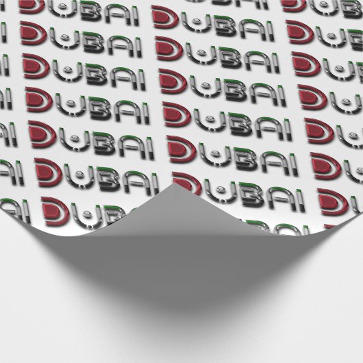 Dubai UAE Typografie Elegant alleen tekst Cadeaupapier (Hoek)