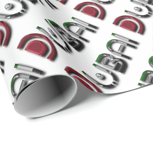 Dubai UAE Typografie Elegant alleen tekst Cadeaupapier (Rol Hoek)