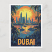 Dubai UAE Vintage Illustration Travel Briefkaart (Voorkant)