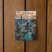 Dubai UAE Waterverf Skyline Briefkaart
