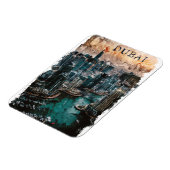 Dubai UAE Waterverf Skyline Magneet (Linkerzijde)