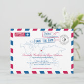 Dubai United Arab Emirates Airmail Save the Date (Staand voorkant)