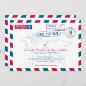 Dubai United Arab Emirates Airmail Save the Date (Voorkant / Achterkant)