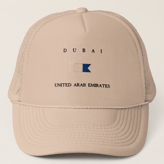 Dubai United Arab Emirates Alpha Dive Flag Trucker Pet (Voorkant)