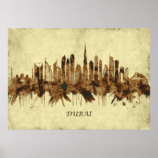Dubai United Arab Emirates Cityscape Poster (Voorkant)