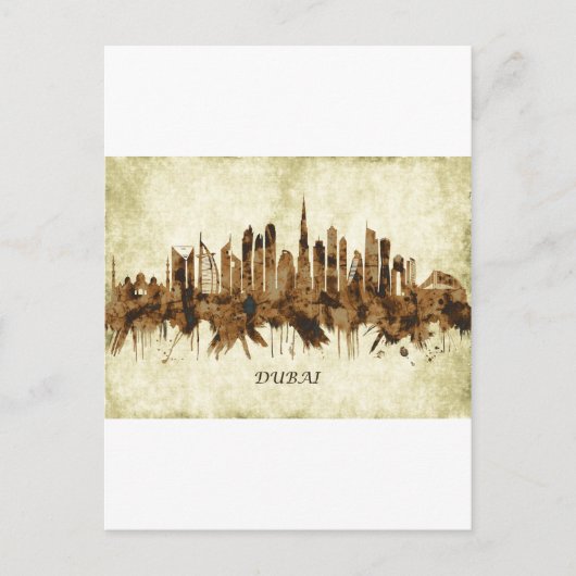 Dubai United Arab Emirates Cityscape Uitnodiging Briefkaart (Voorkant)