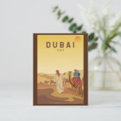 Dubai United Arab Emirates Desert Safari Retro Briefkaart (Staand voorkant)