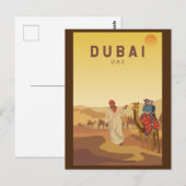 Dubai United Arab Emirates Desert Safari Retro Briefkaart (Voorkant / Achterkant)
