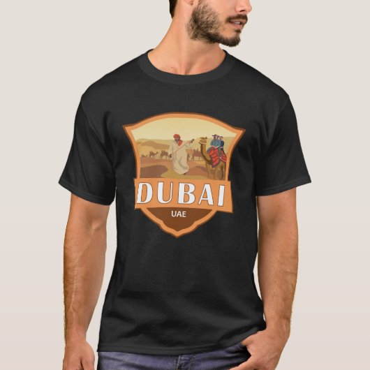 Dubai United Arab Emirates Desert Safari Retro T-shirt (Voorkant)