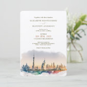 Dubai United Arab Emirates Destination Wedding Kaart (Staand voorkant)